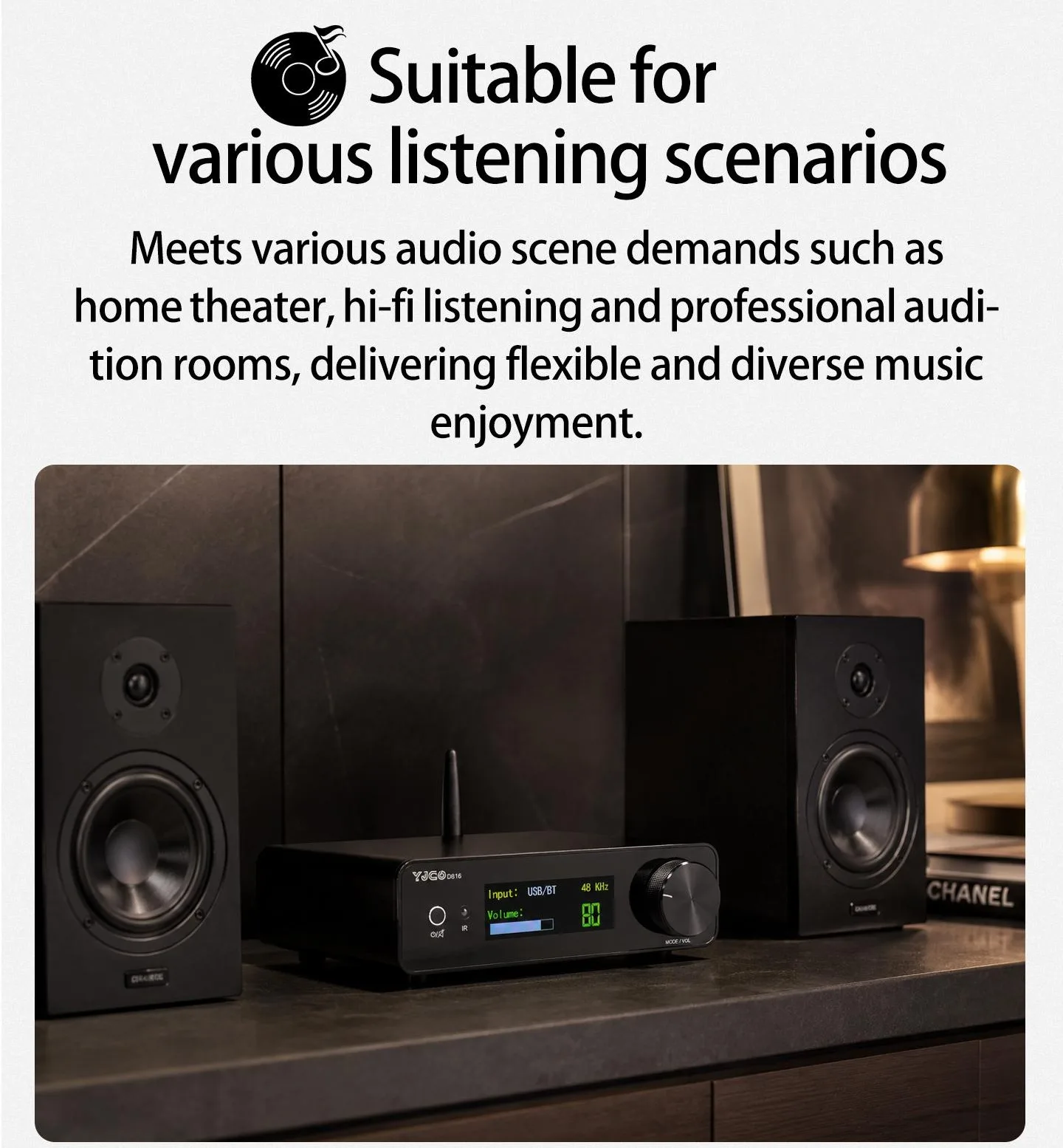 YJCO D816 High-Fidelity Digital HIFI Leistungsverstärker 300W*2 Bluetooth Verlustfreier Heim-Audio-Verstärker Galliumnitrid ACM8816 Chip – Detail 22