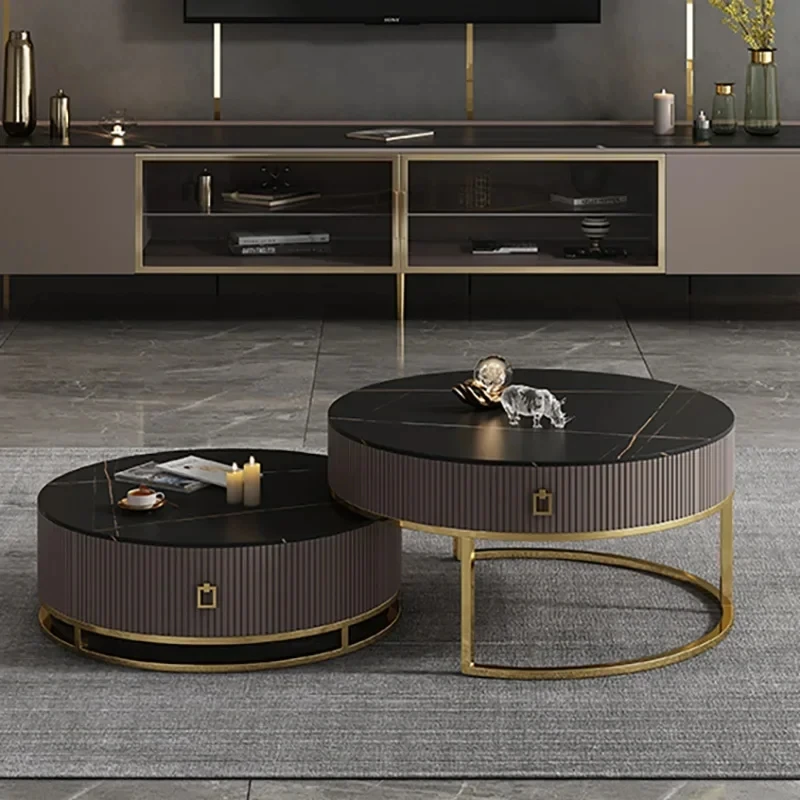 

Luxury Nordic Coffee Tables Modern Glamour Metal Minimalist Coffee Tables Unique Round Table Basse De Salon Home Furniture