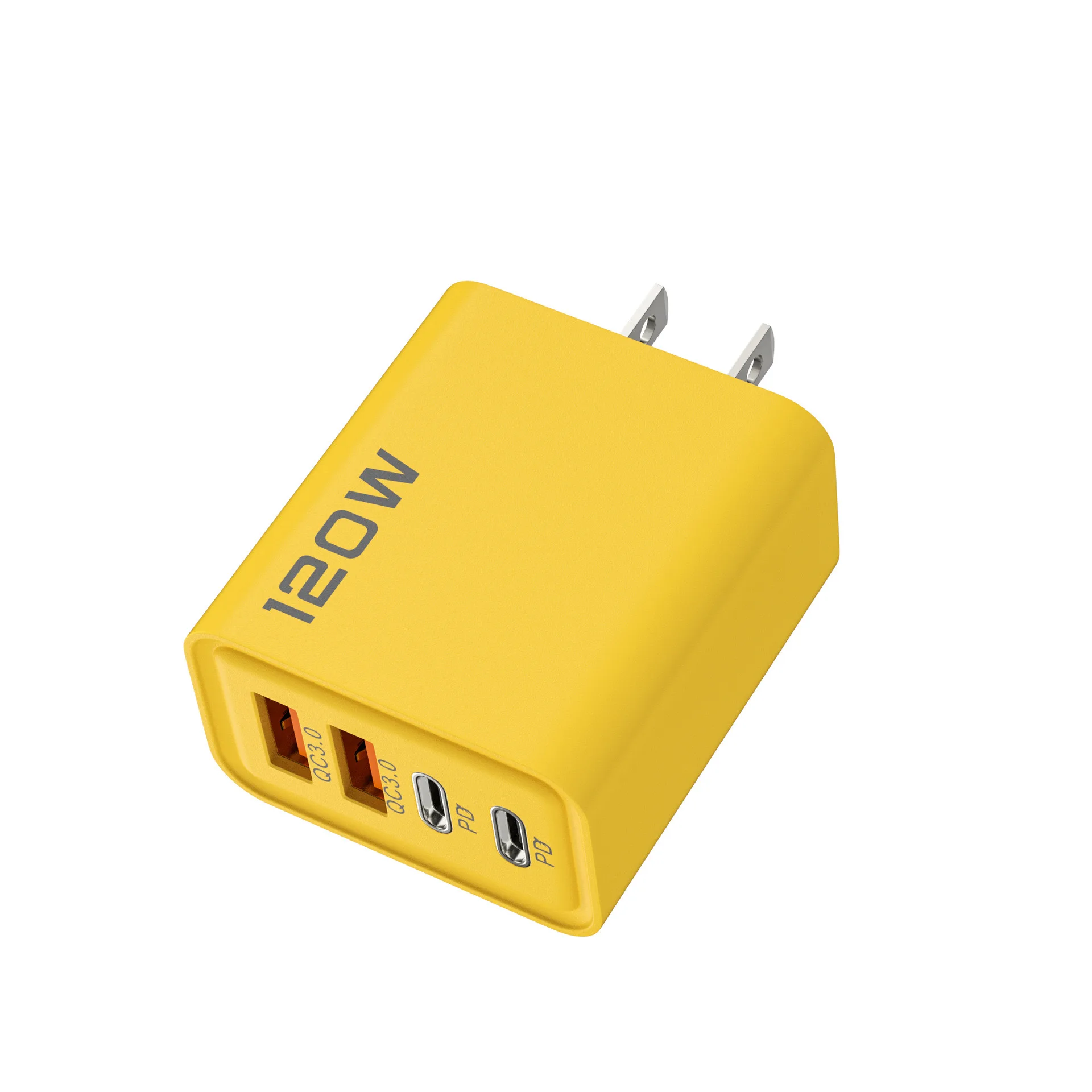 4-Port 120W USB-Ladegerät QC3.0 USB Typ-C Schnellladegerät Telefonadapter Typ-C Telefonladegerät EU/US-Stecker für iPhone Samsung Xiaomi