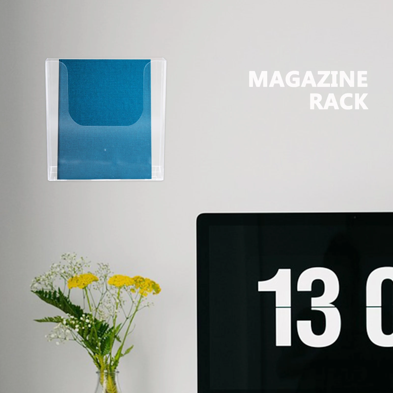 Acrylic Document Clear Magazine Holder Office File Rack Wall mounted Storage Box Plastic Book Shelf Decorative ganizer Folder