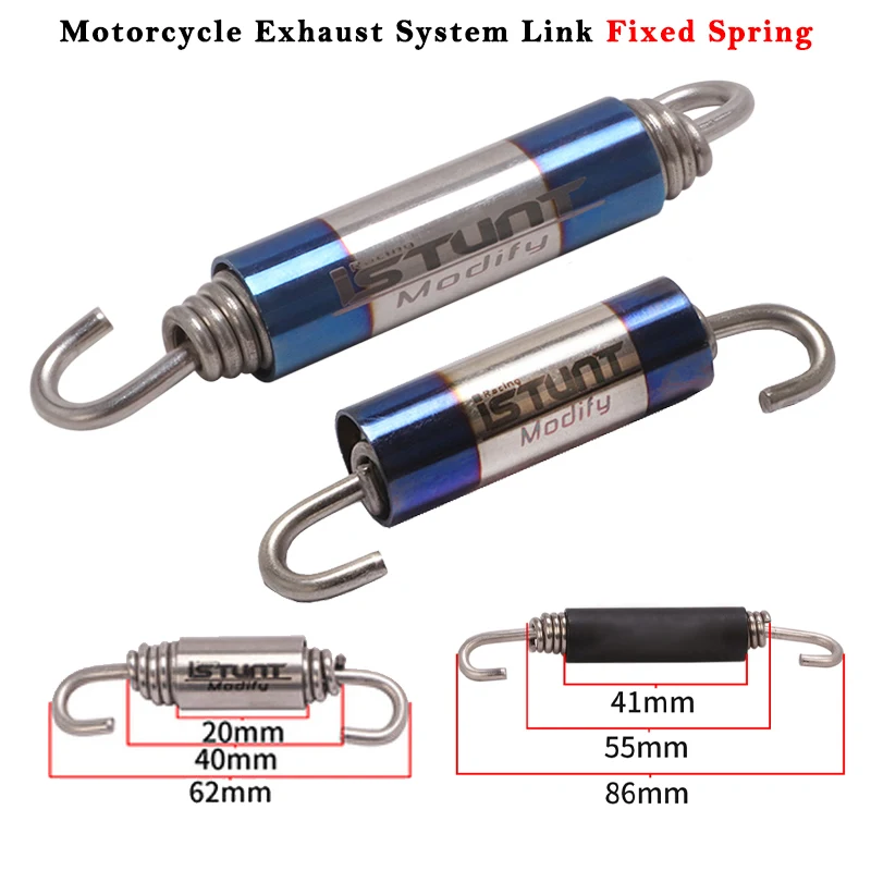 2pcs 62mm 86mm Universal Motorcycle Exhaust Spring Hooks Front Middle Link Pipe Rotatable Metal Springs Practical Thicken