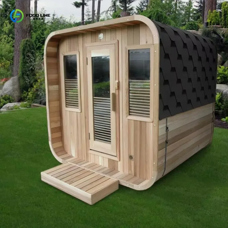 

Индивидуальная традиционная канадская бочковая сауна на 2-3 человека из древесины хемлок/красного кедра для улицы