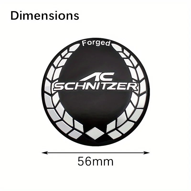 4Pcs 56MM For AC SCHNITZER Logo Badge Car Wheel Center Hub Caps Badge Sticker Decals For M3 M5 E34 60 E46 E39 X3 X5 Accessories