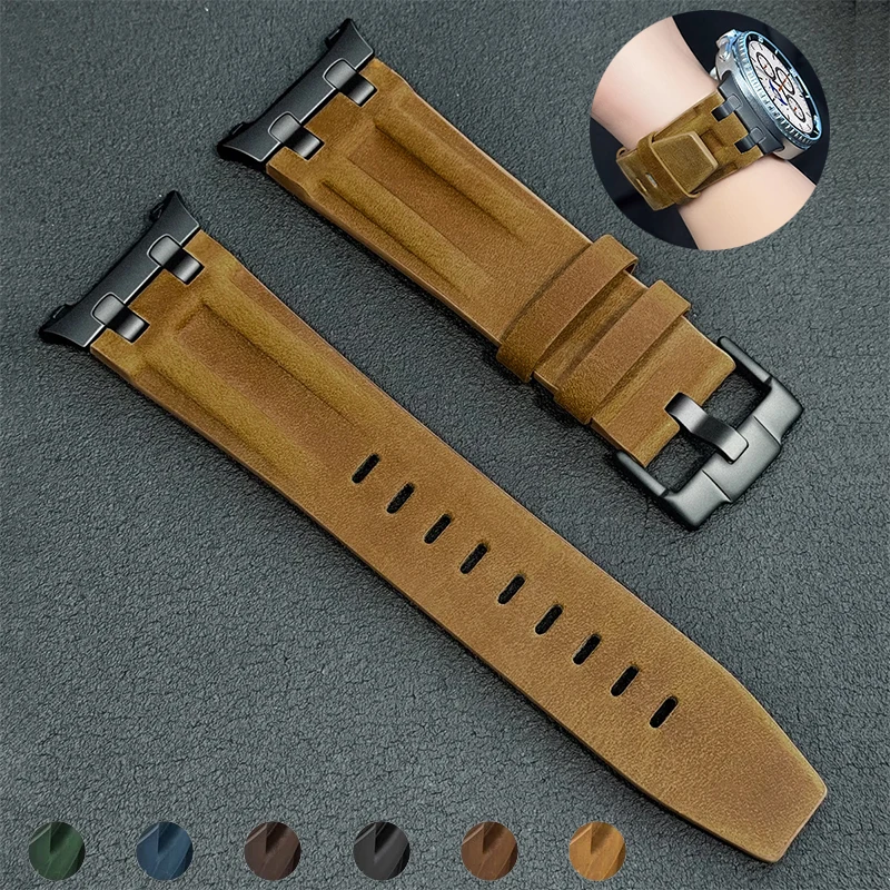 Pulseira de Couro AP para Samsung Galaxy Watch 8 40mm 44mm 8 Classic 46mm Acessórios Bracelete de Couro Correa para Galaxy Watch 8