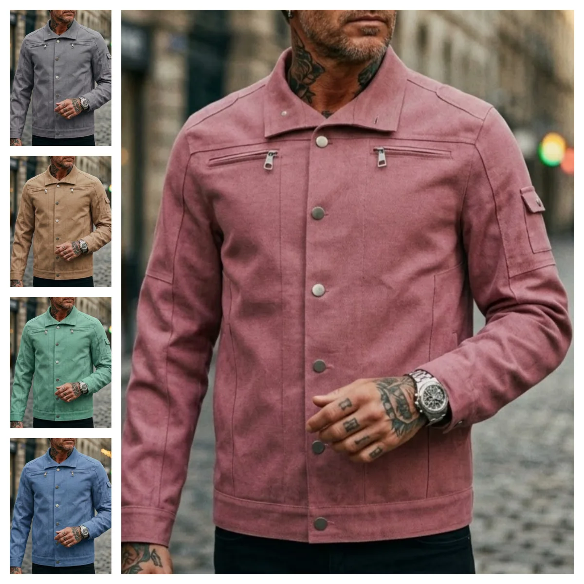 

2026 New Autumn Men's Casual Workwear Jeans Jacket Loose Casual Versatile Youthful Male Solid Color Tops Dnim Mens Outwear