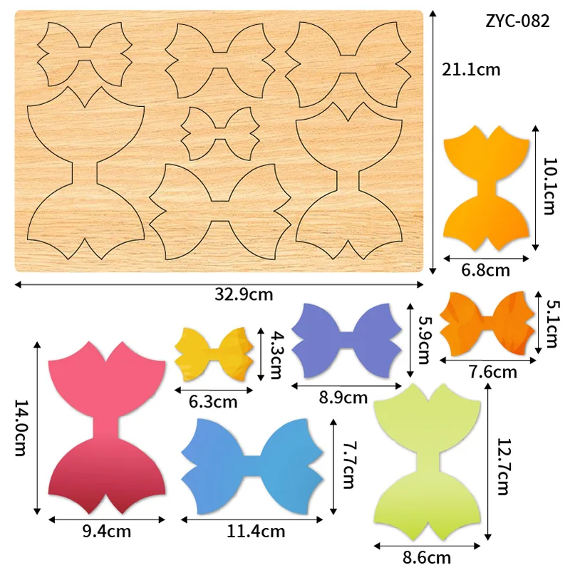 Bow Tail Wooden Cutting Molds, Suitable for Use in Die-Cutting Machines, ZYC-082