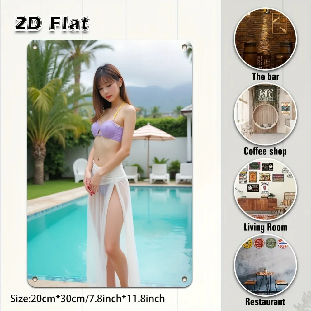 

Funny bikini girl wall art for home, bar, cafe. Perfect Halloween & Christmas gift.