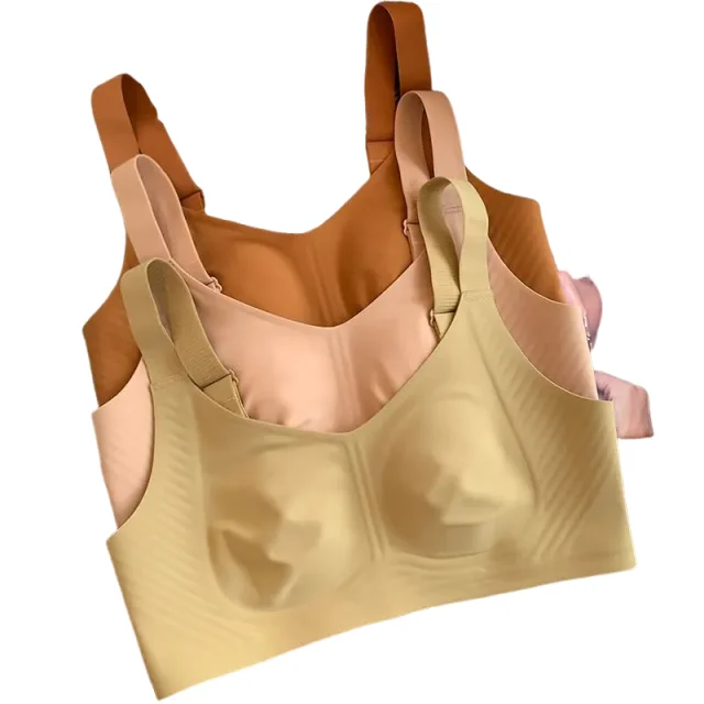 

KUCLUT Breasts Show Small Underwear for Women with Ultra-thin Markless Rabbit Ears Large Size Secondary Breasts Anti-sagging Bra