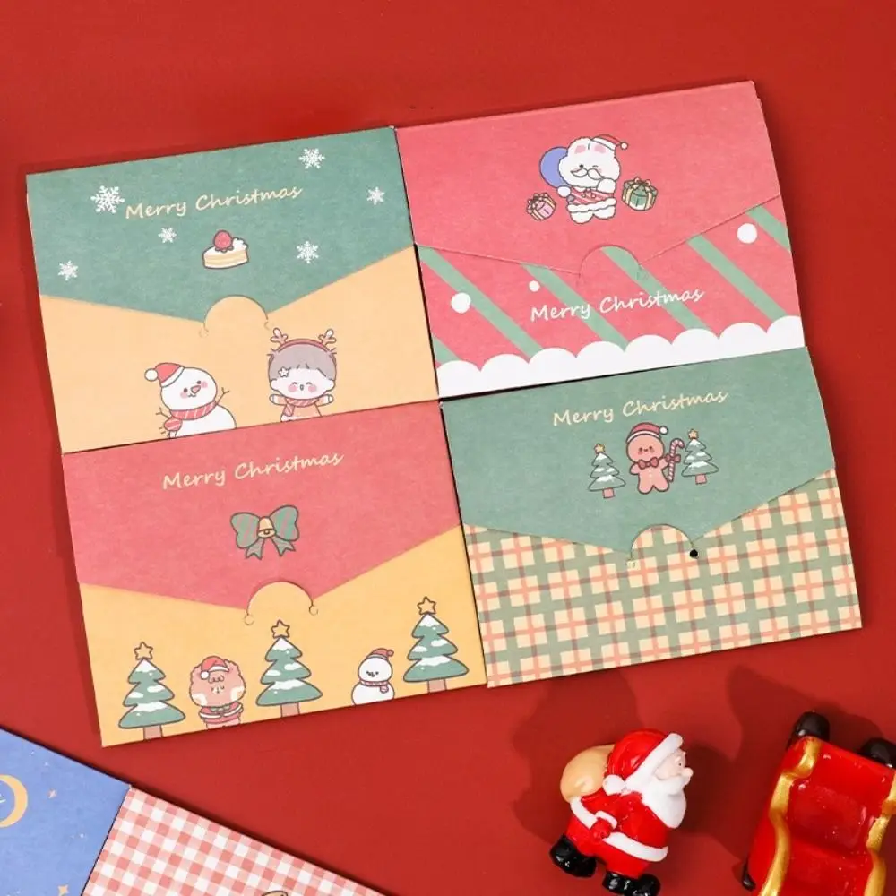 Cartoon Merry Christmas mini paper Envelope with Message Card Greeting card Letter Stationary Storage Paper Gift