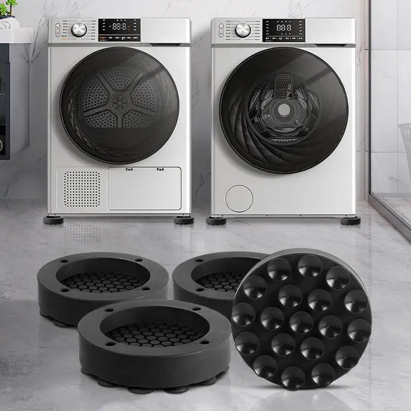 New 4pcs Washing Machine Anti-Vibration Pads 19 Strong Suction Cups Quiet Non-Slip Pad Shock Absorbing Feet Furniture Coasters