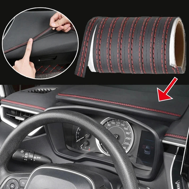 

Car Mouldings Trim Strip Pu Leather Car Interior Decoration Line For Door Dashboard Braid Sticker Strip Diy Universal