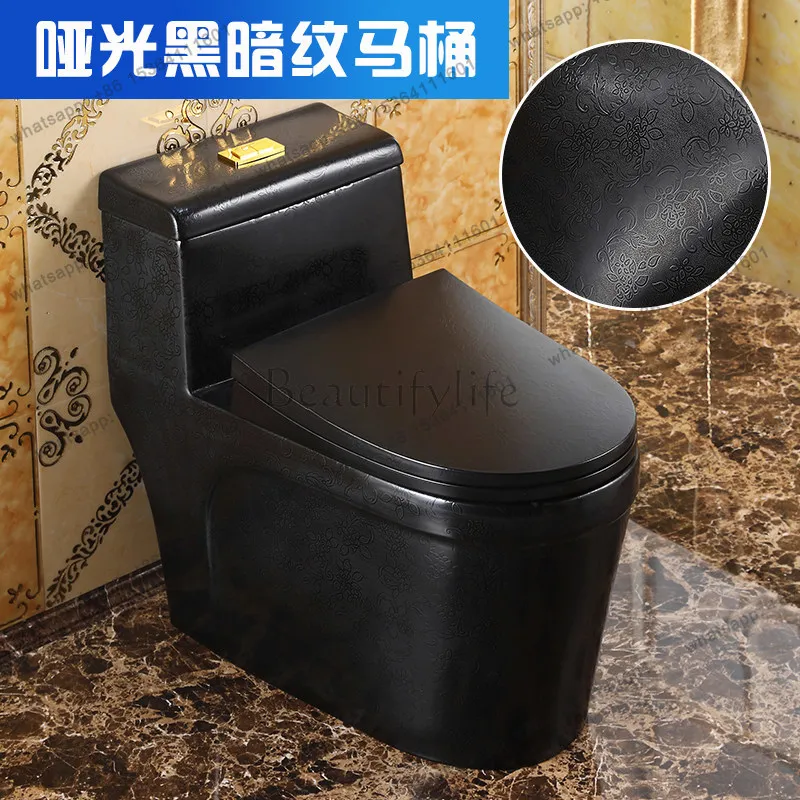 D30 European matte black pattern flush toilet super swirl deodorant ceramic toilet