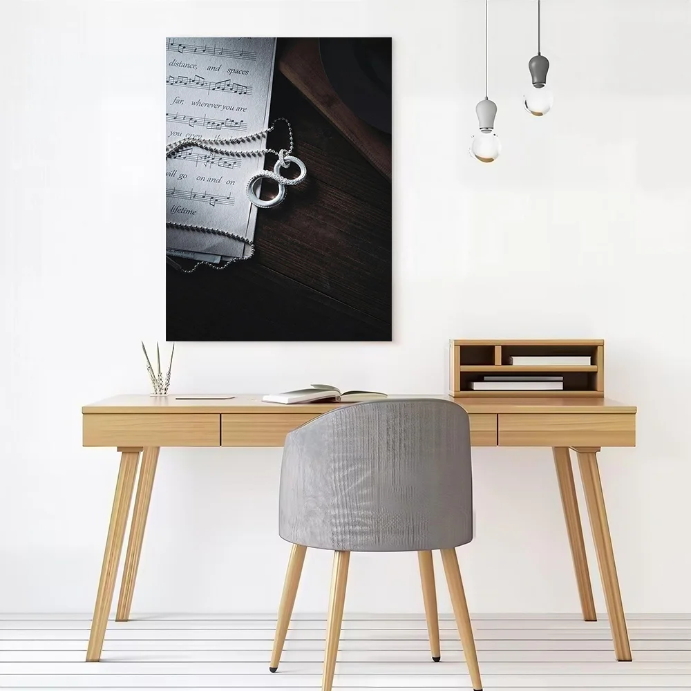 Infinity Necklace on Sheet Music Canvas Poster Customizable Pictures Wall Art Canvas Painting for Home and Decoration Wand Deko