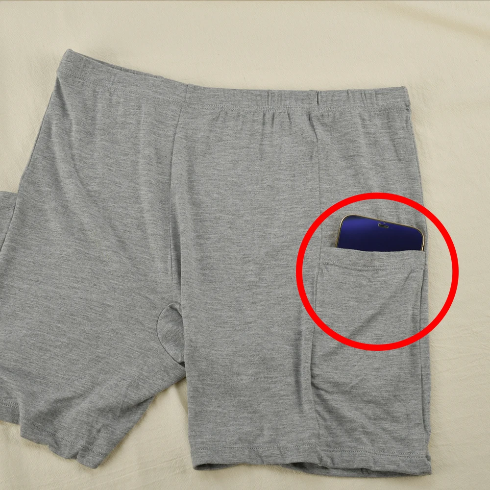 1 ks Dámské bezpečnostní kraťasy z modalu pro větší velikosti, kalhoty, stahování bříška, protiskluzové, bez stop, spodní prádlo s kapsou, elastické, měkké, legíny - náhled 4