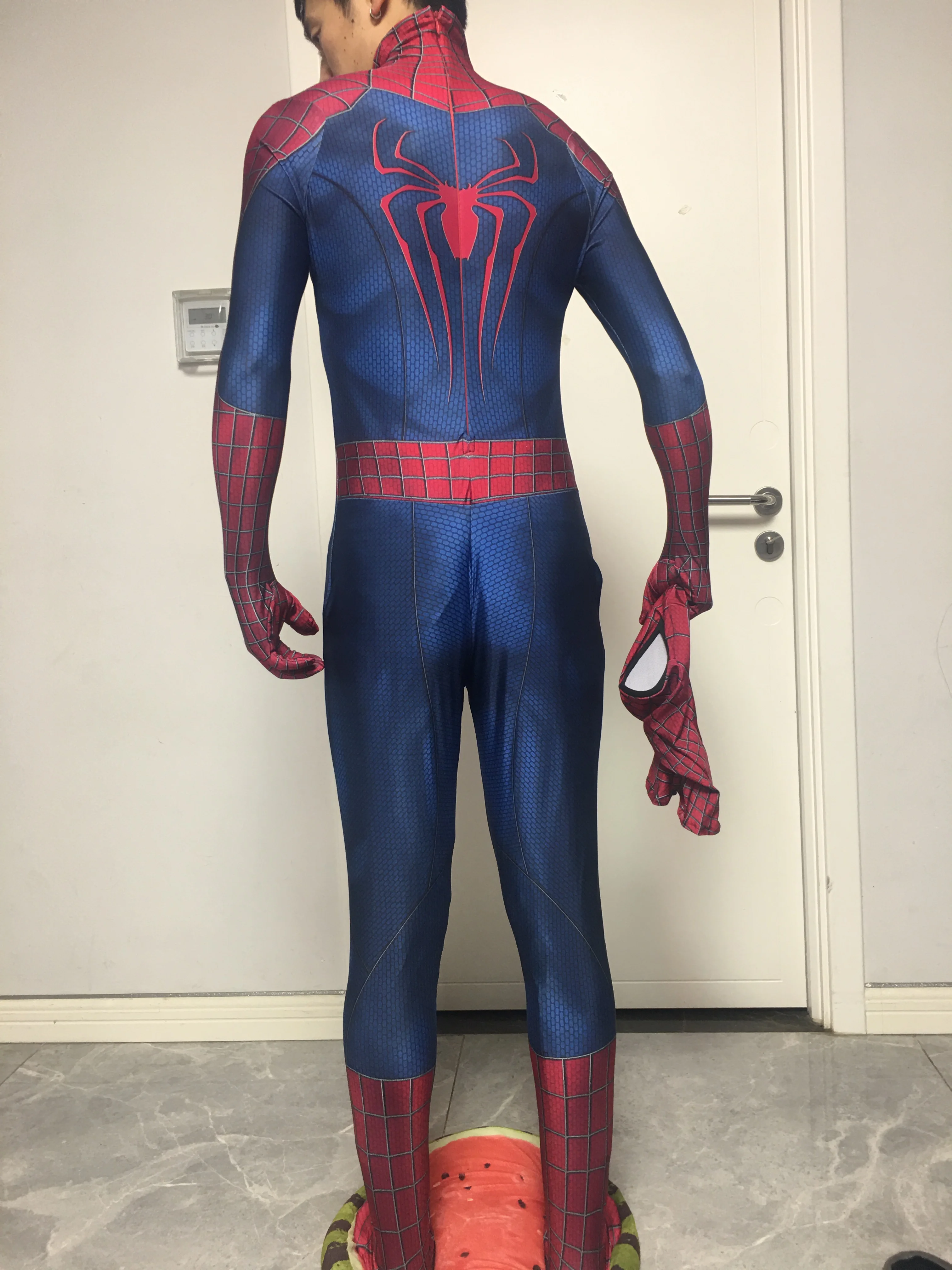 Halloween TASM 2 Cosplay Costume Superhero Adults  Zentai Suit Men Boys Male Full Bodysuit Jumpsuit