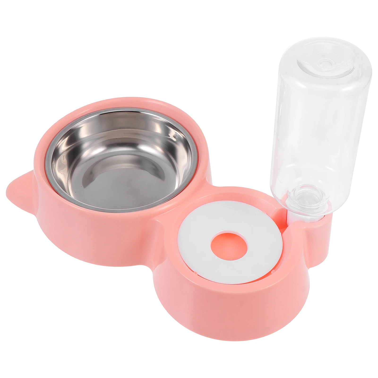 

Cat Ear Pet Bowl Pink Stainless Steel Automatic Feeder Waterer for Cats Dogs Easy Portable Pet Drinking Container Food