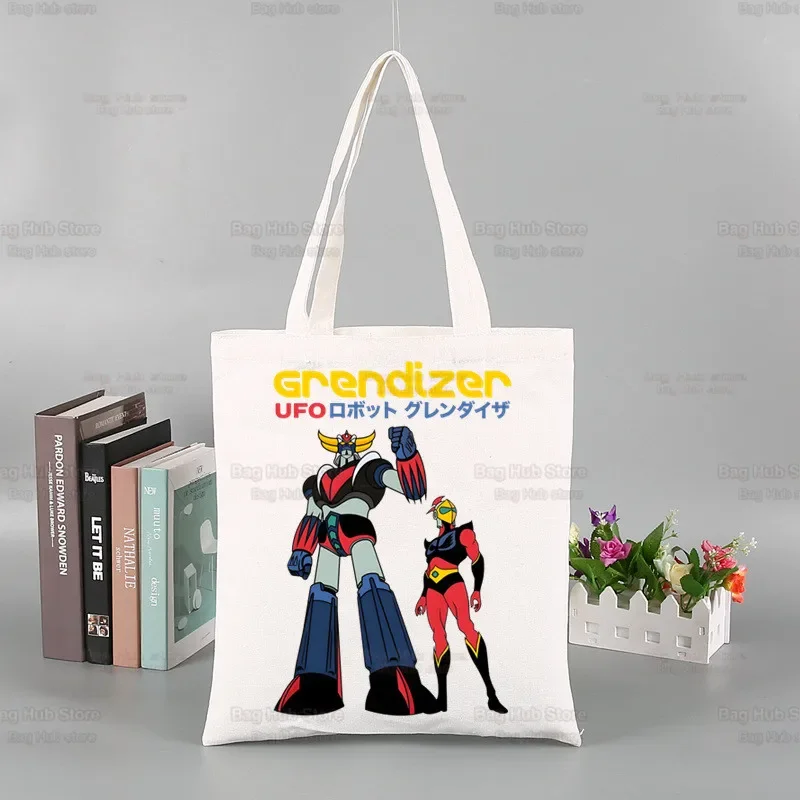 Manga Goldorak Ufo Robo Shopper Borse Shopping Bag Tote Bag Anime Mazinger Grendizer Borsa a tracolla Borse di tela Borsa grande