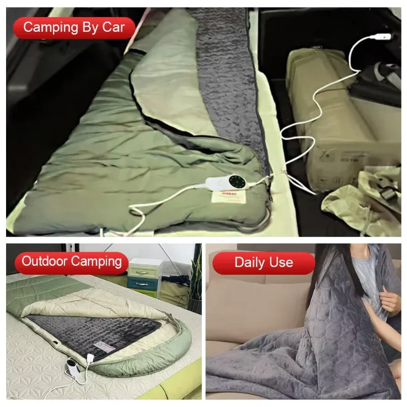 Car Electric Blanket 12V 9 Level Electric Plate Knee Pad Office Cover Leg RV Cigarette Lighter DC Camping Heat Mat