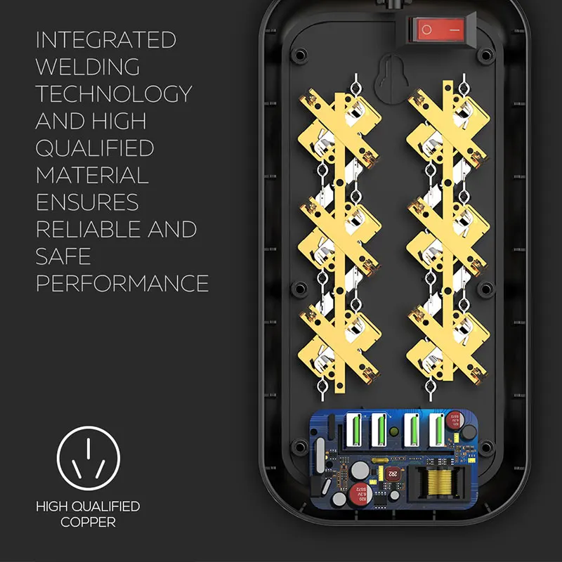 الاتحاد الأوروبي التوصيل قطاع الطاقة المقبس USB شحن ميناء 2 متر ملحق تمديد كابلات الحبل منافذ محول عرام حامي شبكة تصفية المنزل مكتب