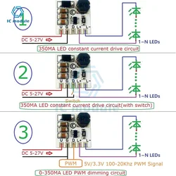 Ldmini 2635ma DC5-27V 350ma buck hb LEDドライバーモジュールステップダウンバックコンバーターarduino用