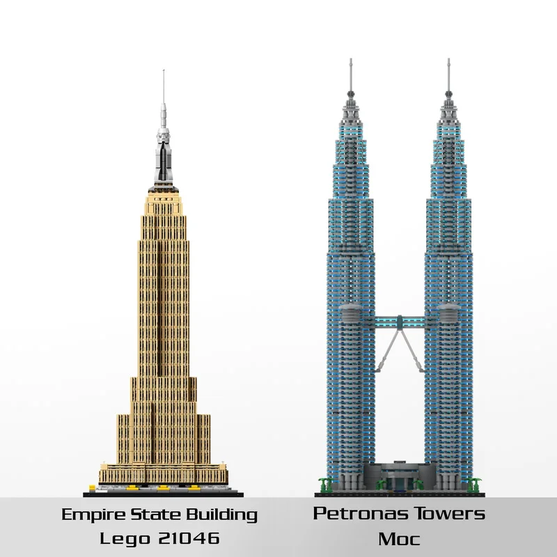 MOC Creative Building Block Set - Replica Skyscraper Kit 1:800 Scale - Educational Construction Toy - Ideal Gift for Architectur