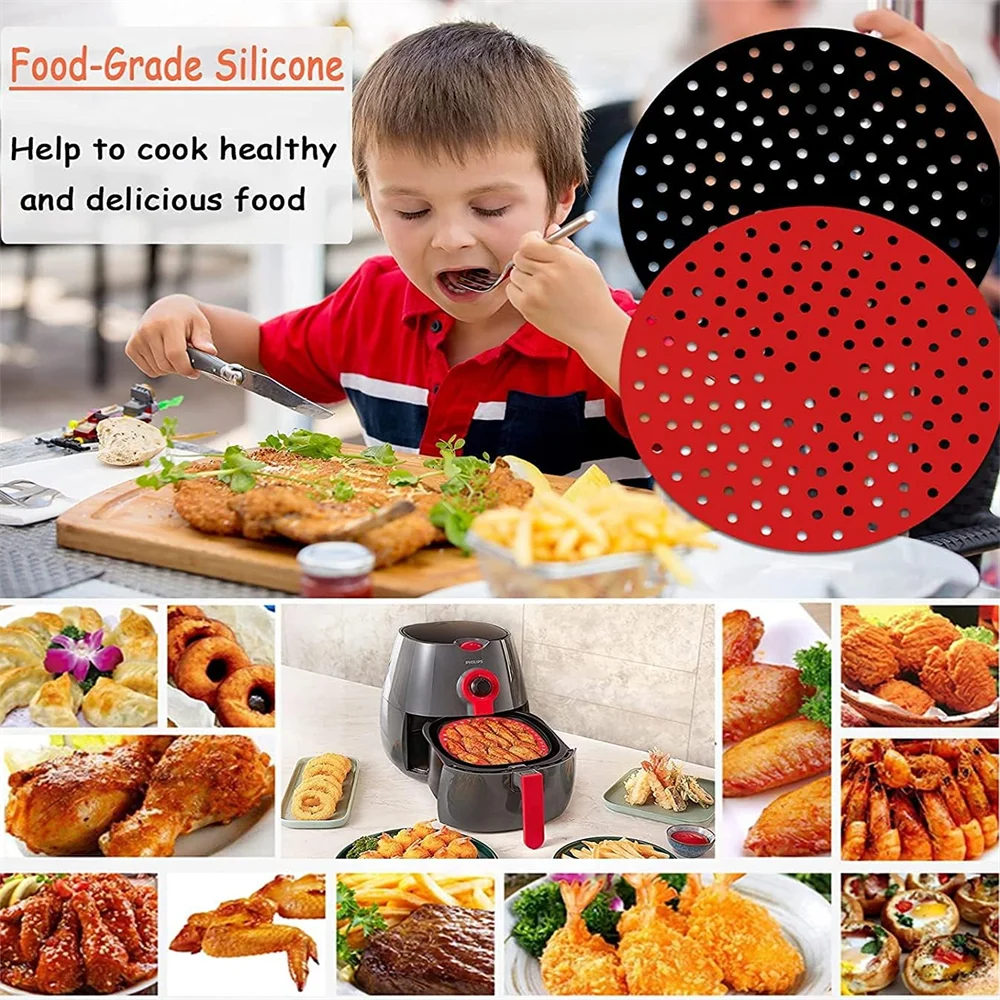 Reusable Air Fryer Pad, Silicone Non-stick Air Fryer Liner, Easy-to-clean Household Kitchen Tool, Practical Home Kitchen Gadget