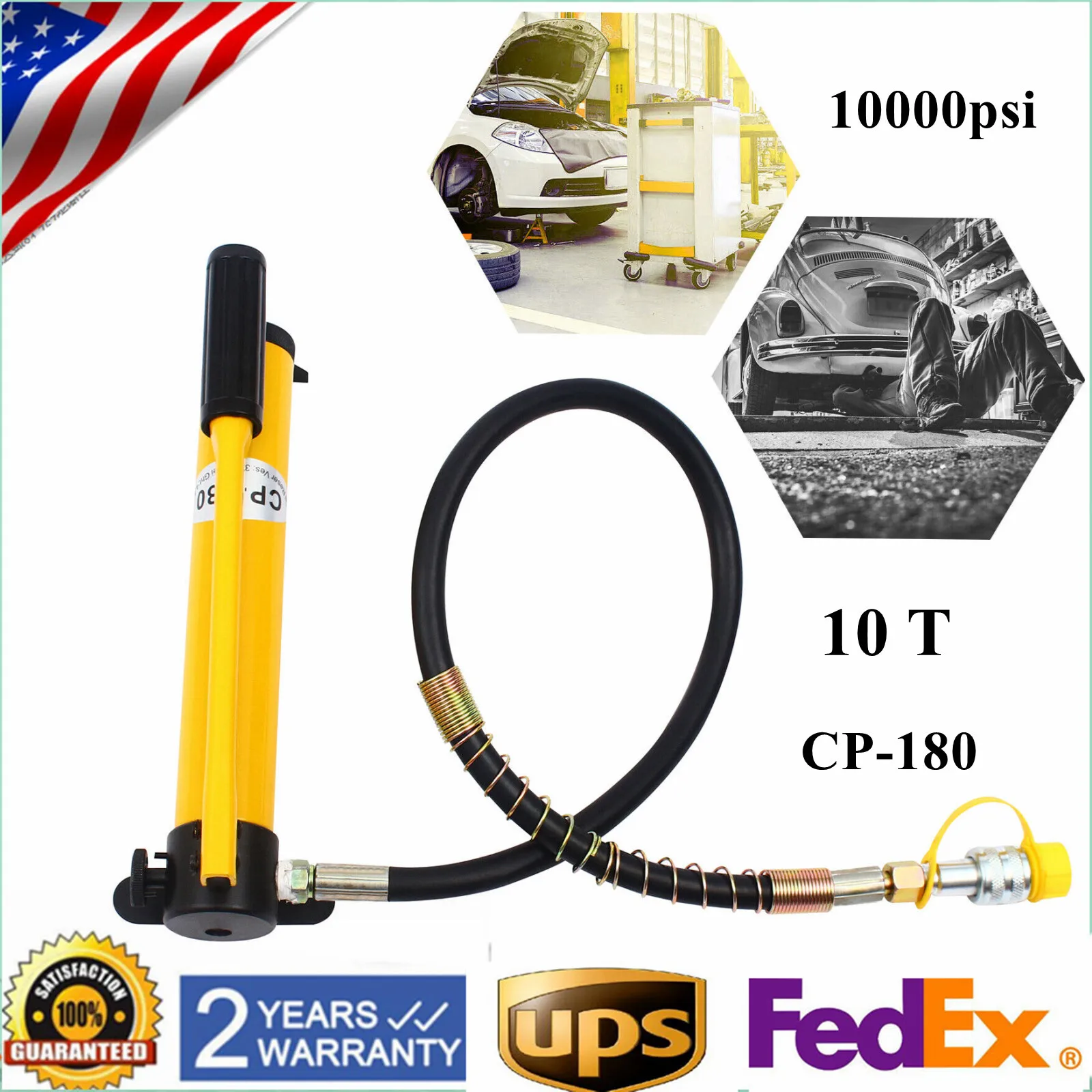 مضخة يدوية هيدروليكية من سبائك الصلب 10 طن Cp-180 مضخة يدوية هيدروليكية 10000 رطل لكل بوصة مربعة تخزين زيت كبير قاعدة متشعبة