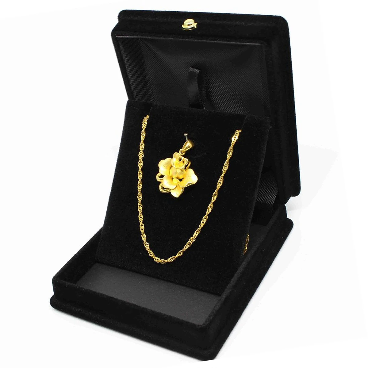 1 X Fluwelen Ketting Ketting Sieraden Display Opbergdoos Geschenkhouder Organizer --- Zwart