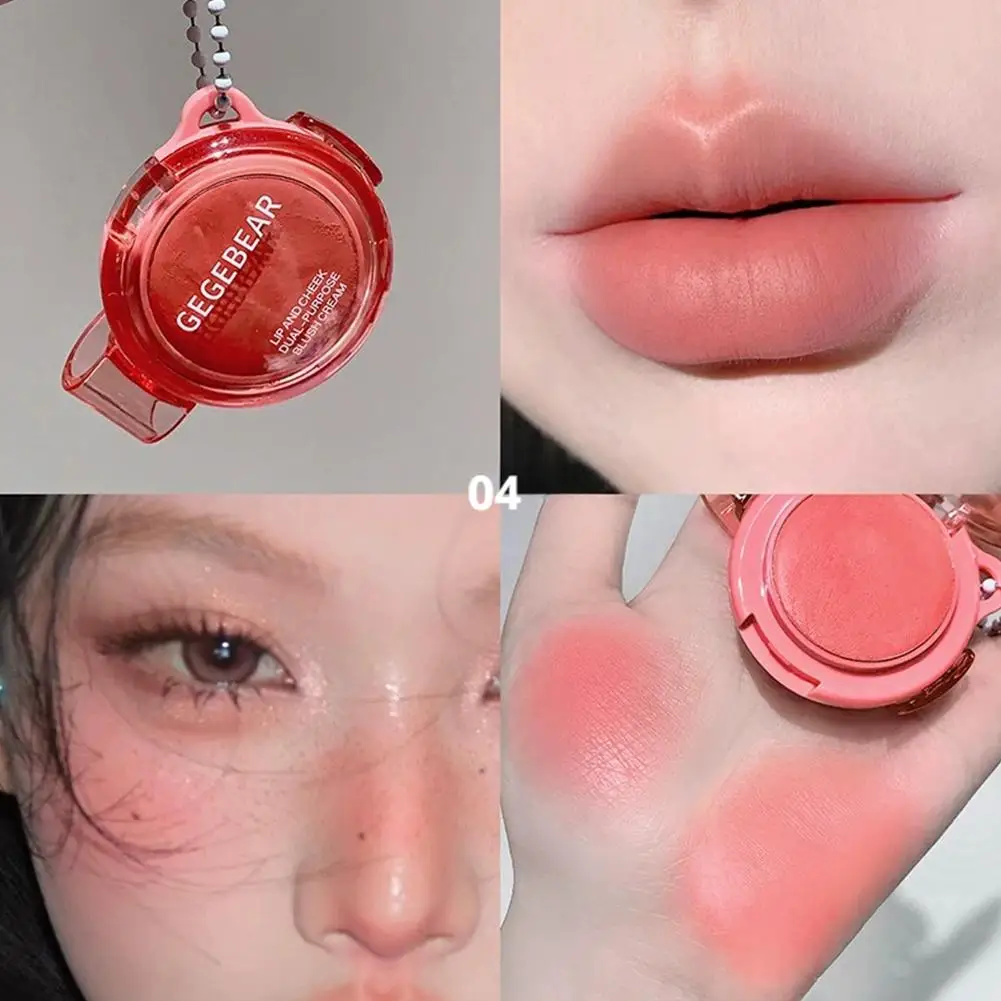 Batom de veludo fosco portátil, lama labial, à prova d'água, copo antiaderente, bochecha natural, rosa, vermelho, blush para cosméticos faciais femininos