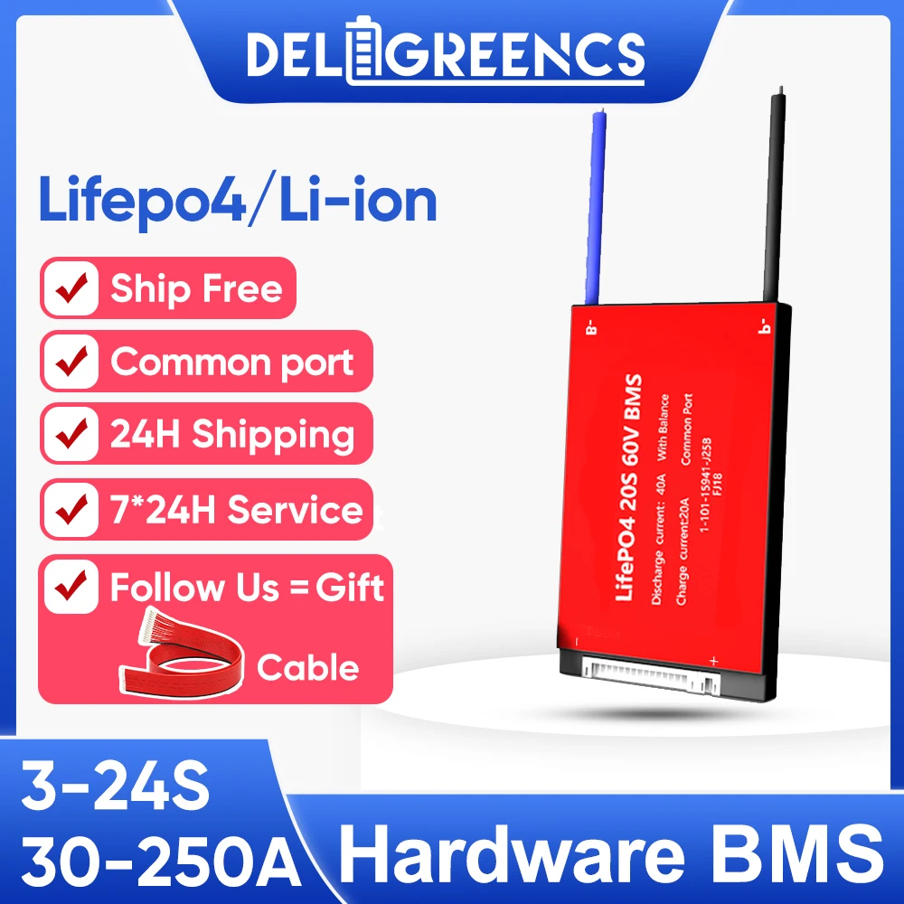 Bms lifepo4/li-ion 3s 4S 6s 7s 8s 10s 12s 13s 14s 15s 16s 17s 20s 24s 3.2v 3.7v com equilíbrio para o lítio bloco da bateria