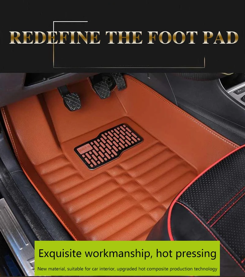 Accessories For Honda Fit Jazz 2009~2014 GE GG MK2 Car Foot Part Custom Floor Mat Waterproof Leather Panel Liner Carpet Interior