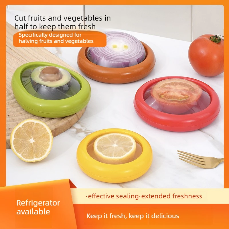 4pcs Fruit vegetable preservation box avocado onion shaped TPU film sealed box refrigerator storage box food storage container