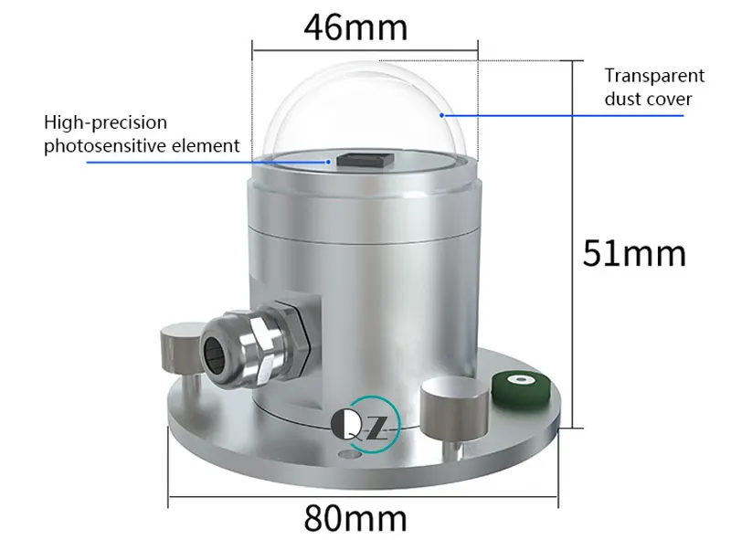 RS485 1W total solar radiation sensor sun radiation meter solar radiation meter sensor Solar Pyranometer Sun Radiation Detector