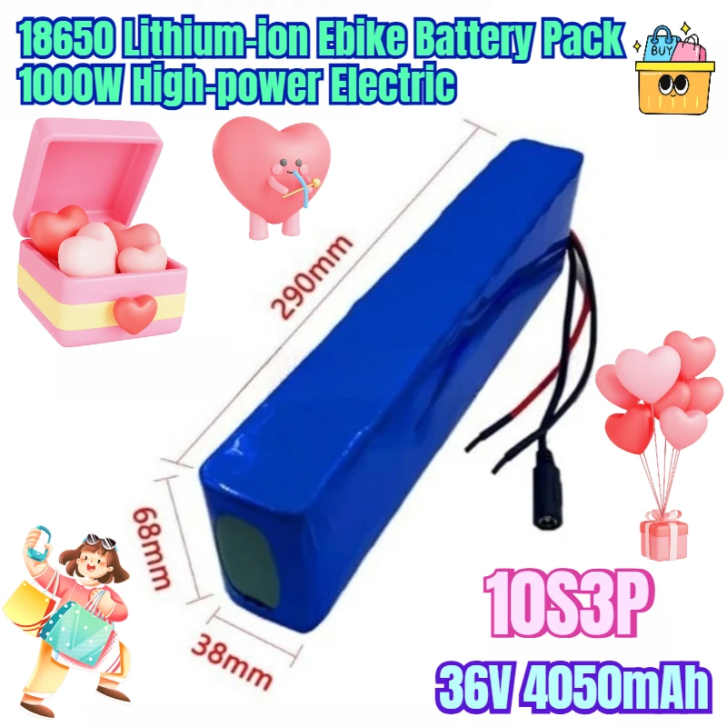 

10S3P 36V 4050mAh 18650 Lithium-ion Ebike Battery Pack 1000W High-power Electric Battery