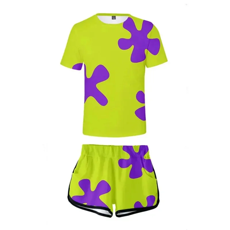 Anime Patrick Star Pantaloni corti casual da donna Pantaloncini estivi stampati 3D alla moda Pantaloncini attillati Hip hop alla moda Pantaloncini da motociclista