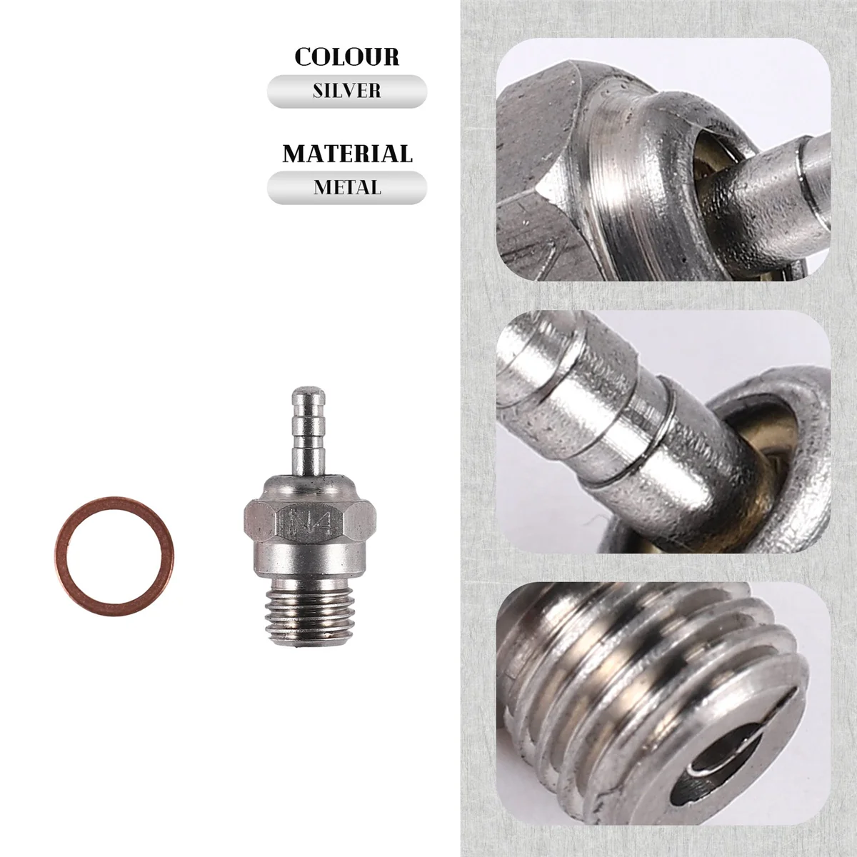 N4ประกายหัวเผาเครื่องยนต์ร้อนสำหรับ70117 1/10อะไหล่เครื่องยนต์ไนโตรรถบังคับวิทยุ1/2