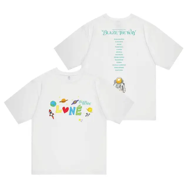 2026 Kpop Korean Trend Stars Same Style BlazeTheWay Letter y2k T-shirt Fans Women Men Summer Oversized Cotton Printe T-shirt 4