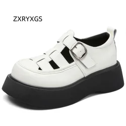 ZXRYXGS Round Toe Summer Roman Sandals High Heel Thick Sole Shoes Woman Sandals 2025 New Elegant Fashion Sandals Women Shoes