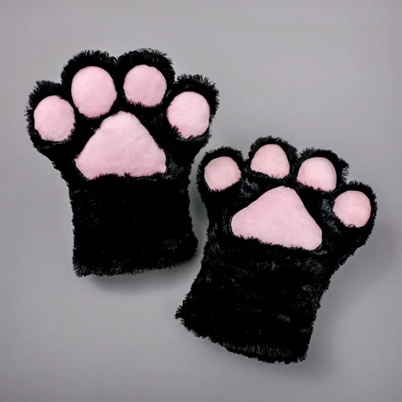 7 Colors Large Meat Mat Paw Cosplay Props Kawaii Cute Cat Paws Furry Comic Claw Fingerless Gloves Half Finger Gloves Fursuit