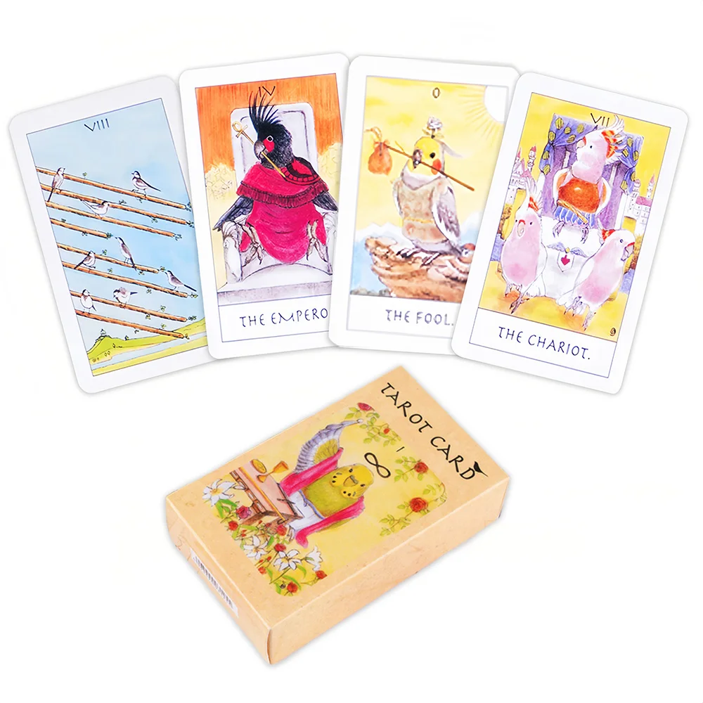 

Bird Tarot Cards Deck with 3 Bonus Cards, 81Pcs Watercolor Avian Tarot for Divination Meditation & & Bird Lovers, Pocket Size