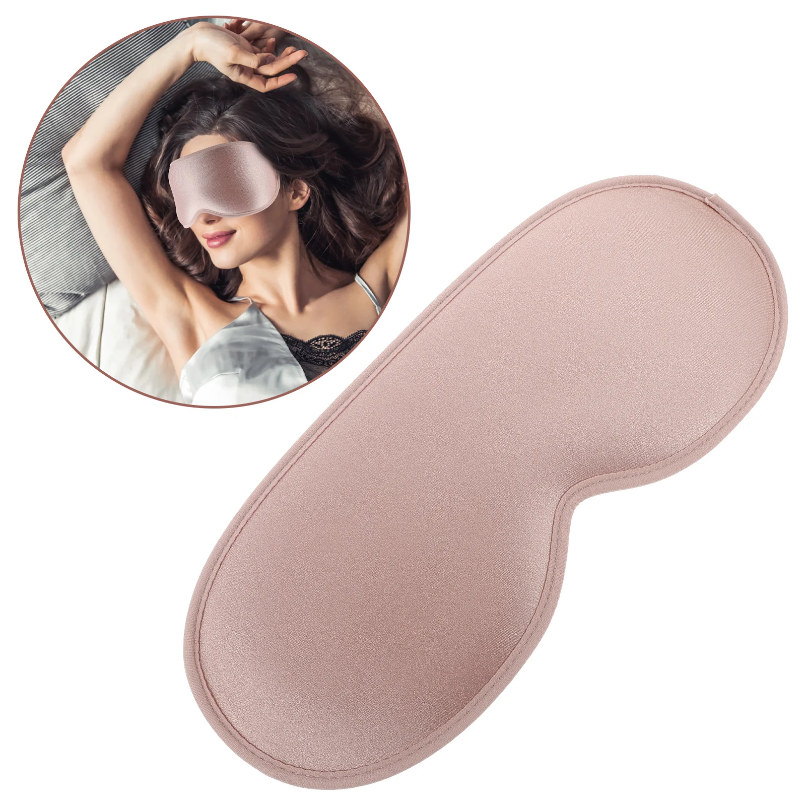 

3D затемняющий цельный розовый эластичный ремешок, регулируемая маска для сна, маска для глаз для путешествий, уличного использования, тени для глаз