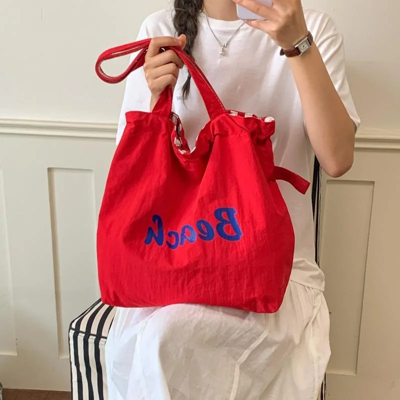 Lightweight Canvas Tote Bag Large Capacity Handheld Shoulder Bag for Students Universal Women's Bag Casual Style Summer New