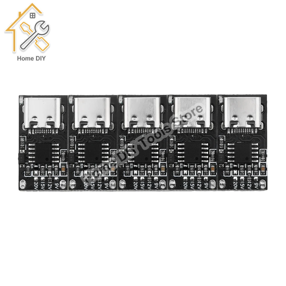 5pc PD/QC/AFC Type-C Fast Charging Voltage Protocol Trigger Board PD3.0/2.0 USB Boost Cable Type-C Decoy Board QC3.0/2.0 FCP AFC