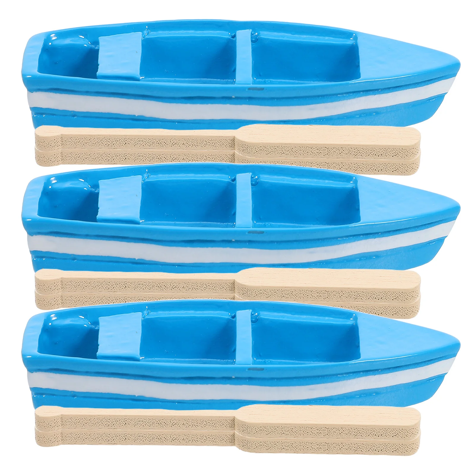 3 conjuntos de remos de paisagem, modelo de barco de resina, decoração de simulação, mini acessórios de jardim, layout de terrário de bonsai