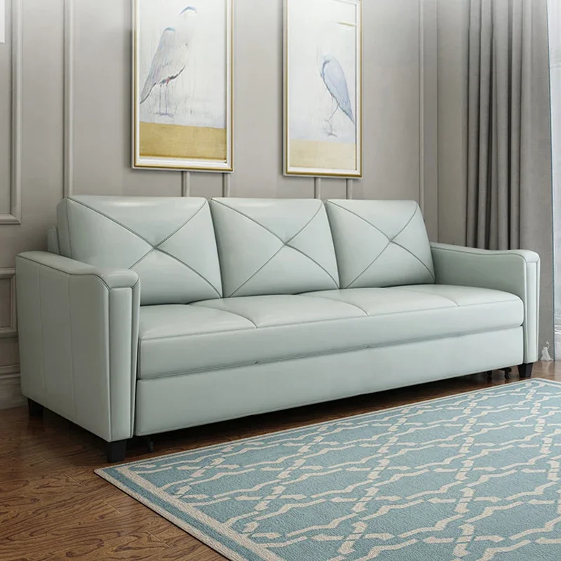 

For Space Multi-Purpose Folding Living Room Low Prices Modern 3 Seats Luxury White Leather Sofa Bed