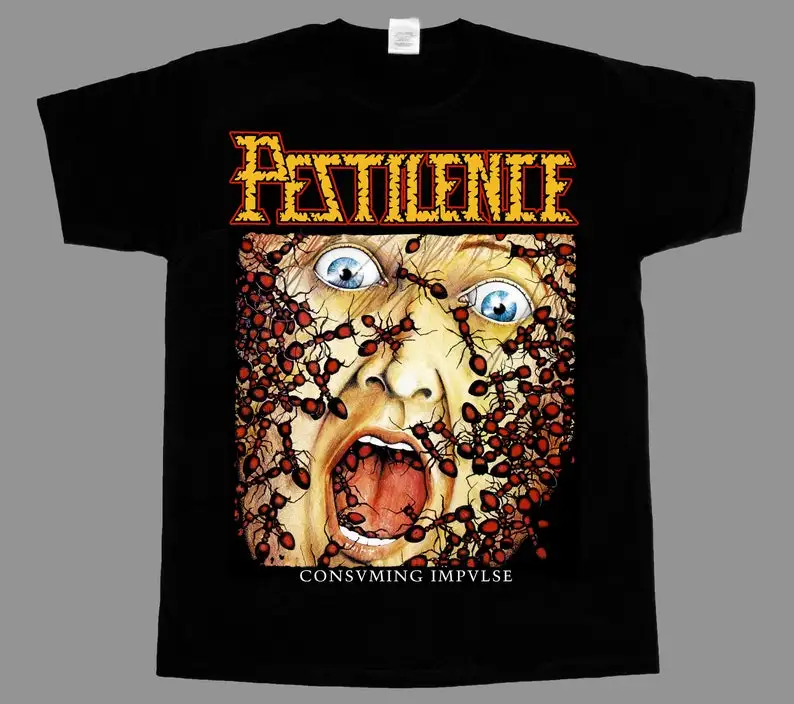 Pestilence Consuming Impulse neues schwarzes Kurz-/Langarm-T-Shirt