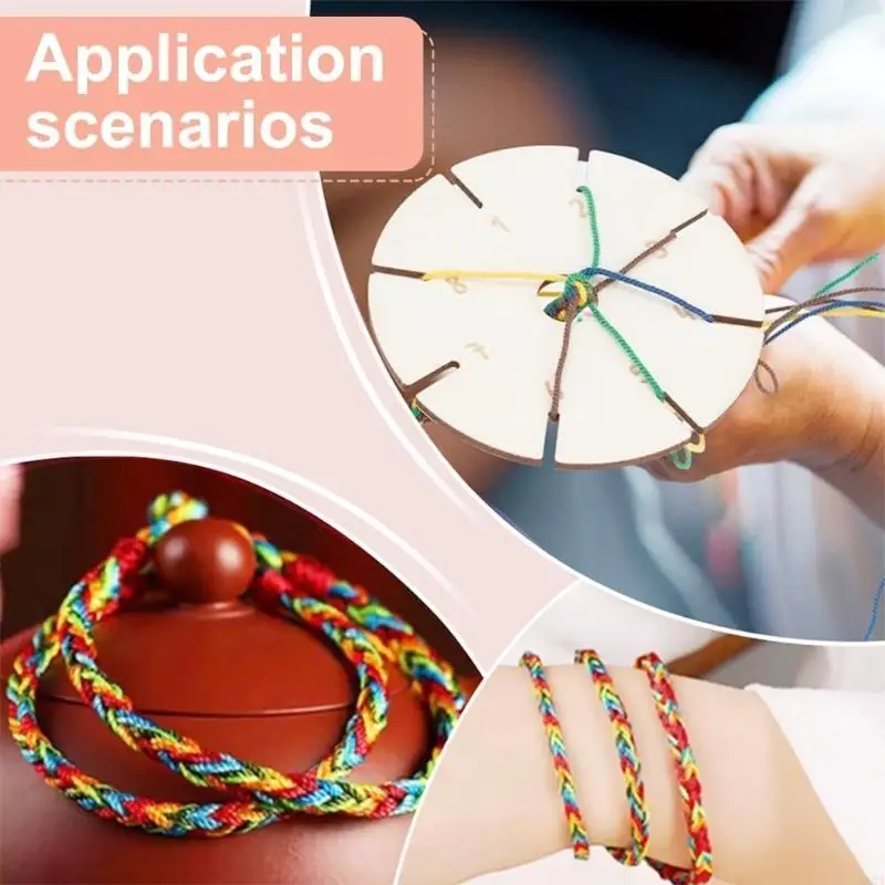 R66A 4Pcs Braiding Discs Bracelet Weaving Plate Boards Multifunctional Beading Cord Discs for Braided Rope Crafting