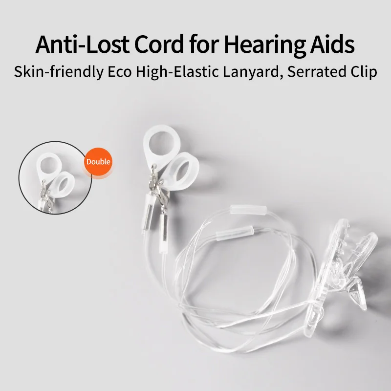 New Tingoton Transparent Binaural Anti Loss Rope Hearing Aid Safety Protector Clip for BTE Hearing Aid Protection Child Adult view 2