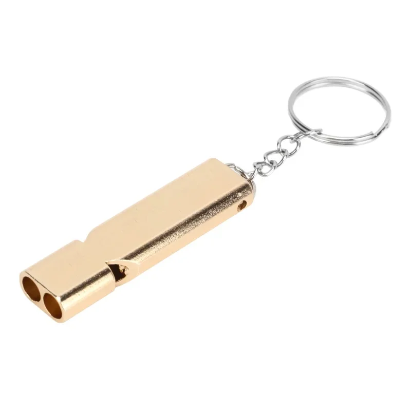 1/3/5Pcs Aluminum Alloy Emergency Survival Whistle Double Tube High Frequency Survival Whistle with Keychain