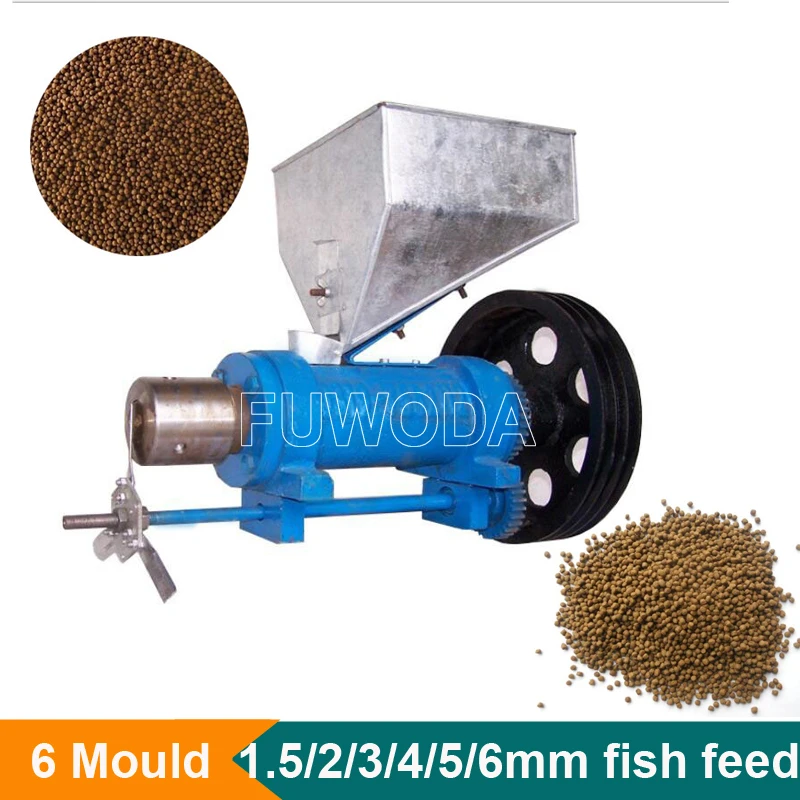 Different Size 1-6m With 6 Mold Floating Fish Feed Pellet Extruder Machine Fish Feed Pellet Making Machine Without Motor